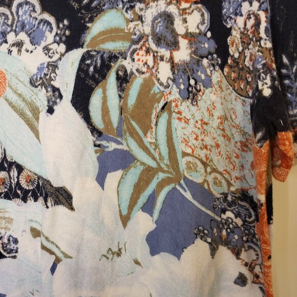 Chico's Women's Spring Summer Artsy Multi-colored Short Sleeve Shirt Sz XL 16/18 - Picture 4 of 7